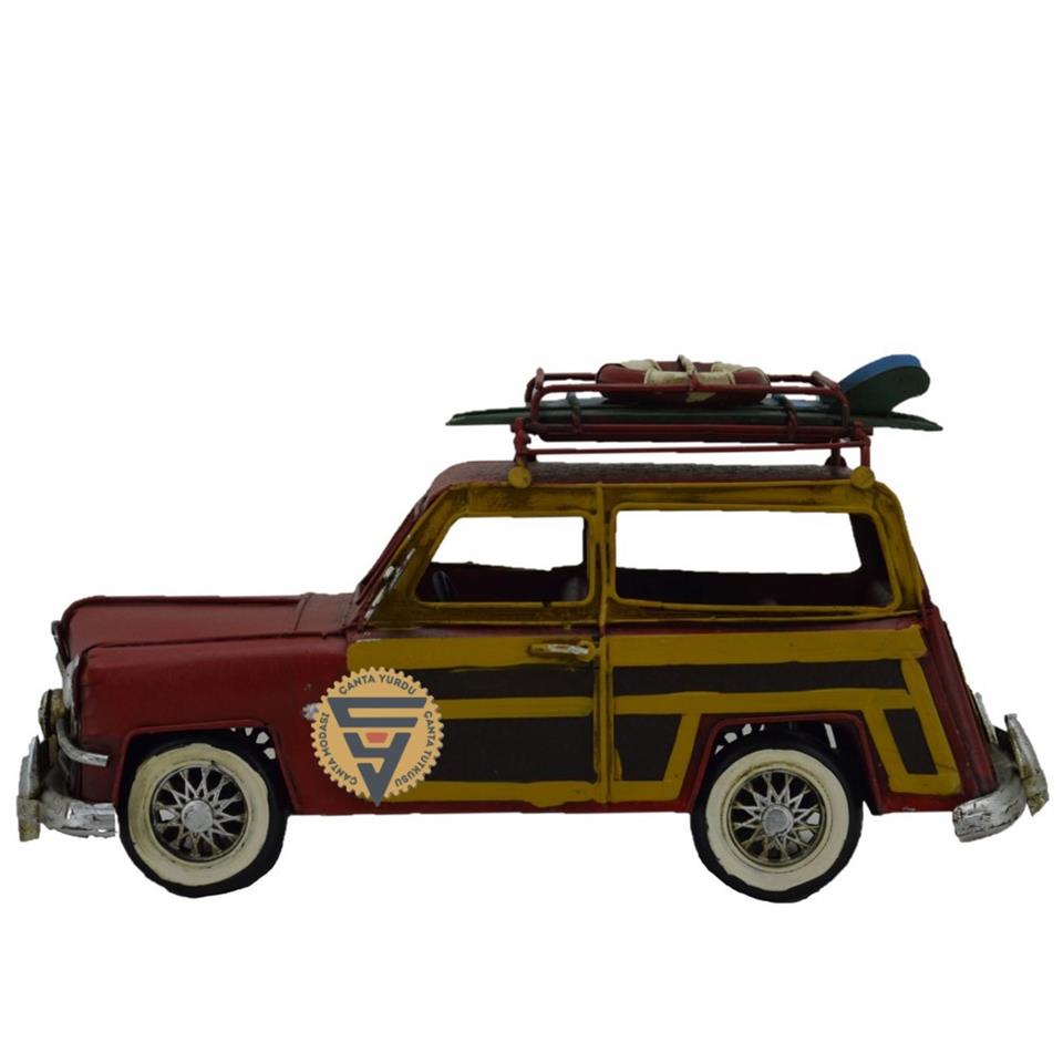 Dekoratif Nostaljik Metal Land Rover Rustik Otomobil Kırmızı Dekoratif Nostaljik Metal Land Rover Rustik Otomobil Kırmızı