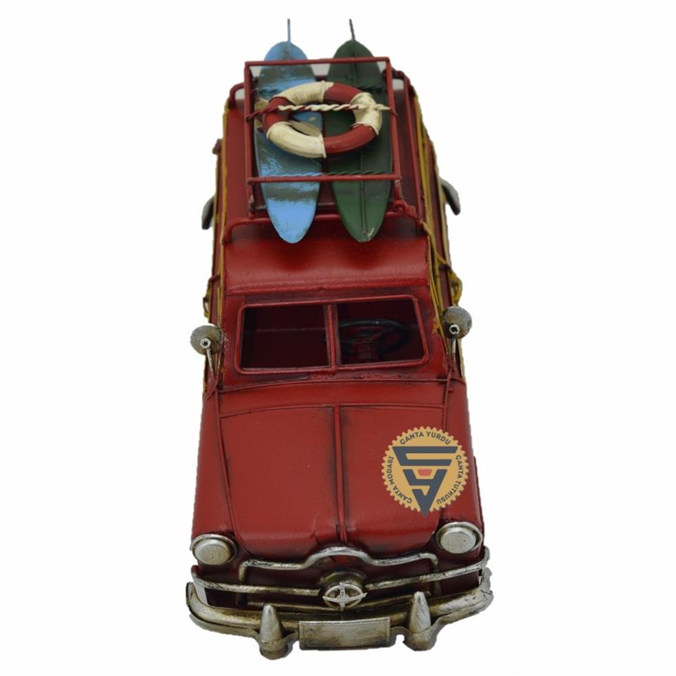 Dekoratif Nostaljik Metal Land Rover Rustik Otomobil Kırmızı Dekoratif Nostaljik Metal Land Rover Rustik Otomobil Kırmızı