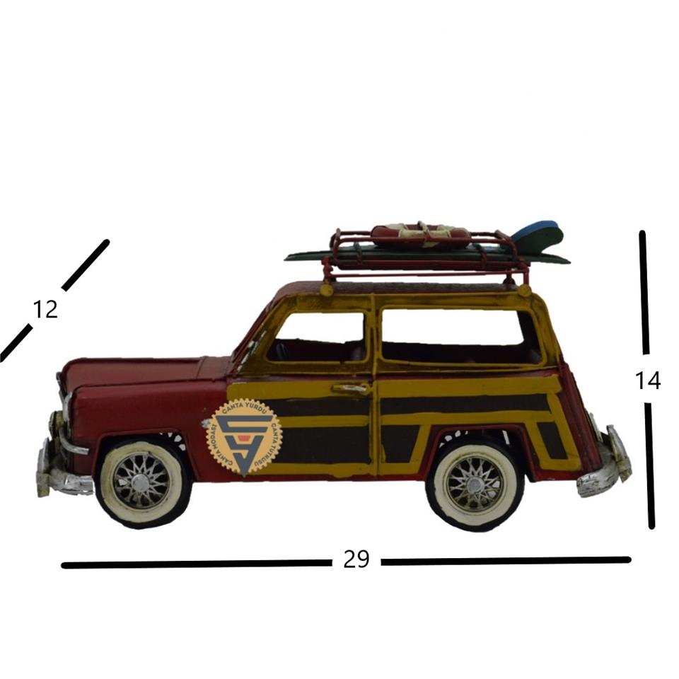Dekoratif Nostaljik Metal Land Rover Rustik Otomobil Kırmızı Dekoratif Nostaljik Metal Land Rover Rustik Otomobil Kırmızı