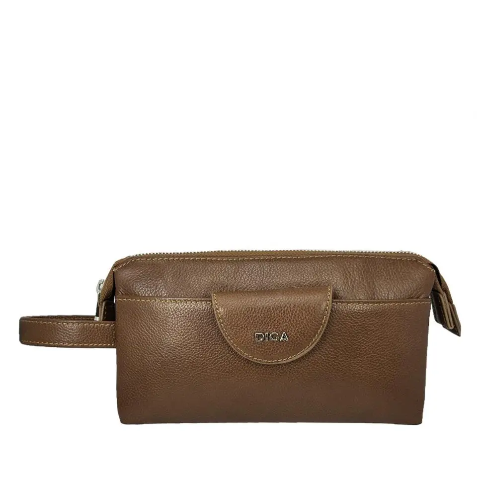 Diga Hakiki Deri 3006 Dopp Kit El Çantası Taba Diga Hakiki Deri 3006 Dopp Kit El Çantası Taba