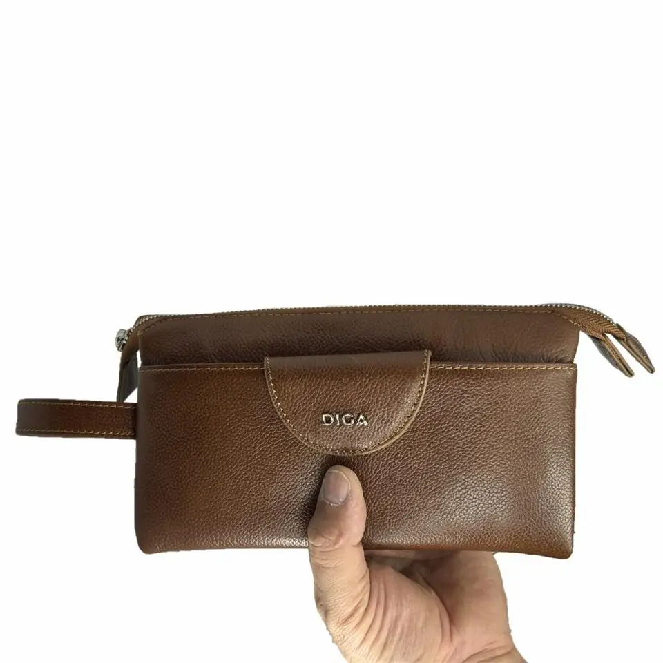 Diga Hakiki Deri 3006 Dopp Kit El Çantası Taba Diga Hakiki Deri 3006 Dopp Kit El Çantası Taba