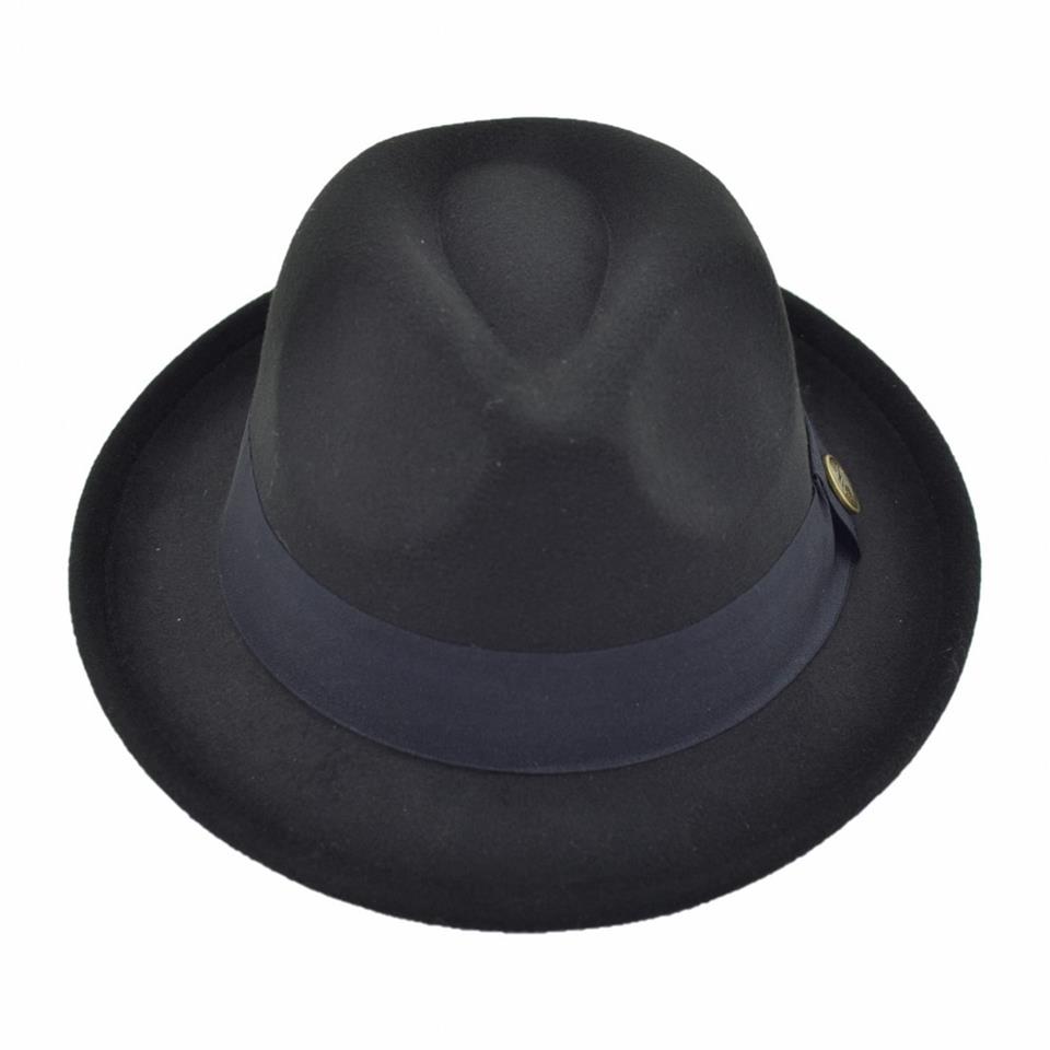 Fötr Fedora Şapka Panama Kasket Siyah Fötr Fedora Şapka Panama Kasket Siyah