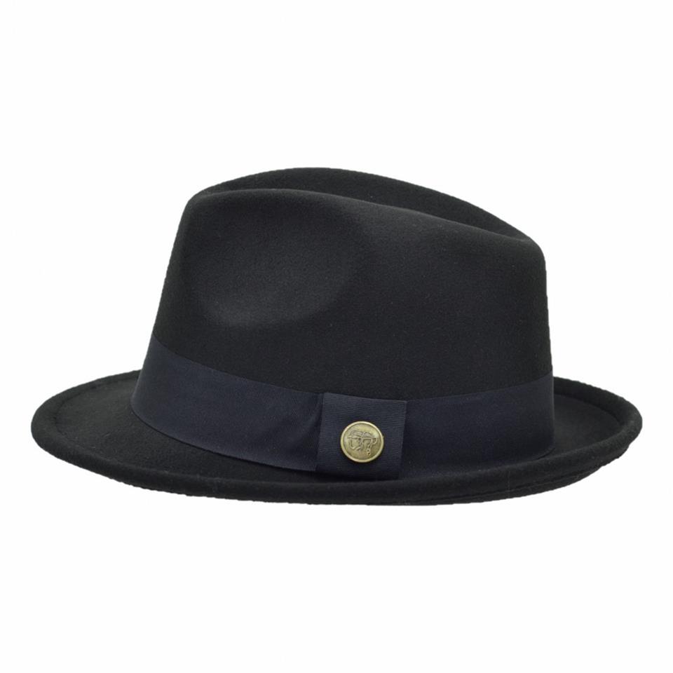 Fötr Fedora Şapka Panama Kasket Siyah Fötr Fedora Şapka Panama Kasket Siyah