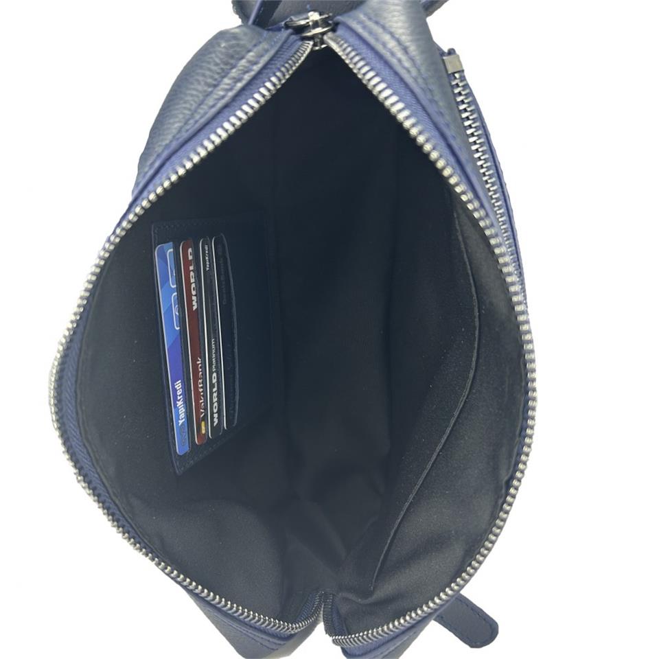 Hakiki Deri CA251 Dopp Kit El Çantası Lacivert Hakiki Deri CA251 Dopp Kit El Çantası Lacivert