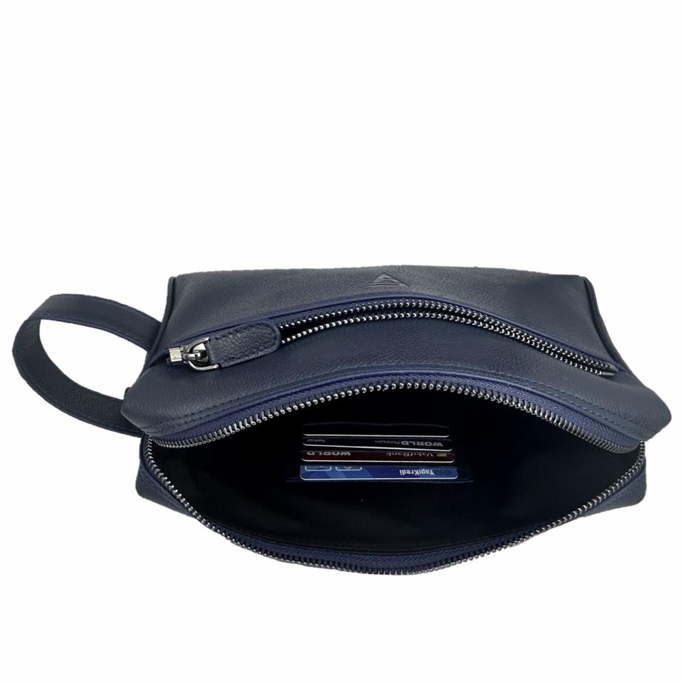 Hakiki Deri CA251 Dopp Kit El Çantası Lacivert Hakiki Deri CA251 Dopp Kit El Çantası Lacivert
