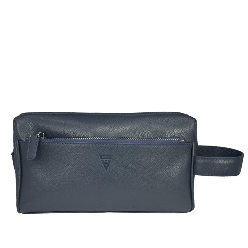 Hakiki Deri CA251 Dopp Kit El Çantası Lacivert Hakiki Deri CA251 Dopp Kit El Çantası Lacivert