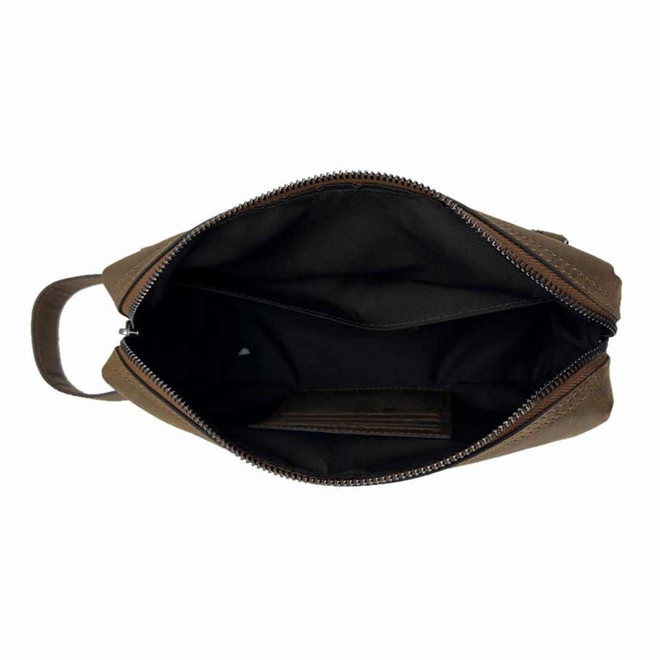 Hakiki Deri CA253 Dopp Kit El Çantası Tigon Taba Hakiki Deri CA253 Dopp Kit El Çantası Tigon Taba