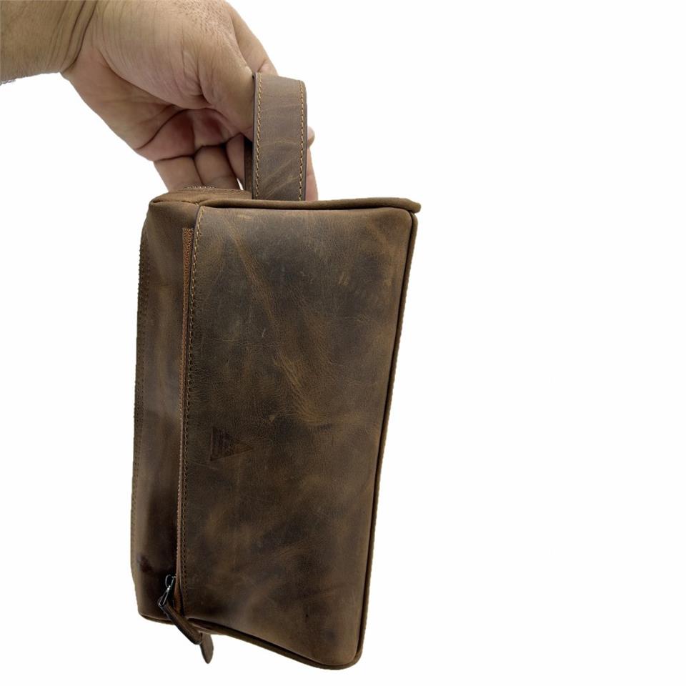 Hakiki Deri CA253 Dopp Kit El Çantası Tigon Taba Hakiki Deri CA253 Dopp Kit El Çantası Tigon Taba