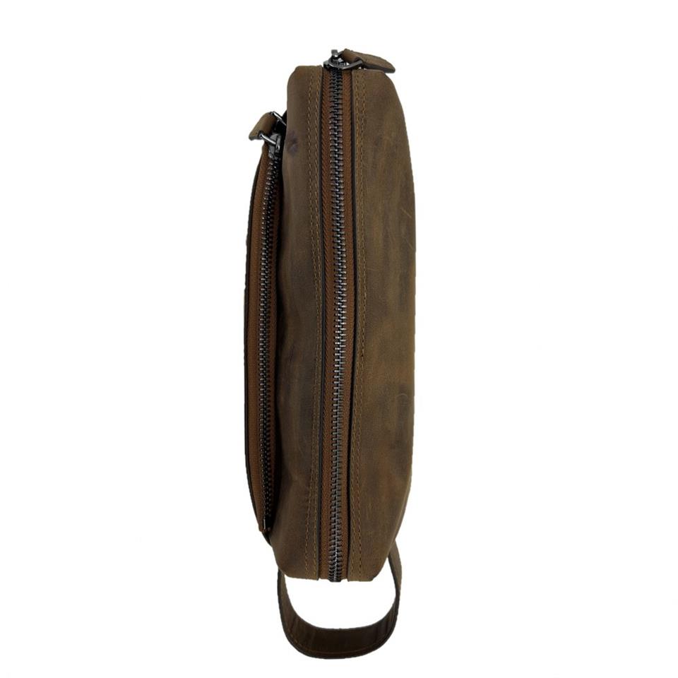Hakiki Deri CA253 Dopp Kit El Çantası Tigon Taba Hakiki Deri CA253 Dopp Kit El Çantası Tigon Taba