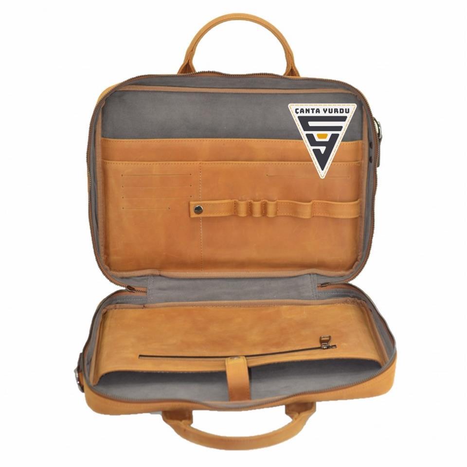 Hakiki Deri Evrak ve Laptop Organizer Çanta 13 İnç Taba Hakiki Deri Evrak ve Laptop Organizer Çanta 13 İnç Taba