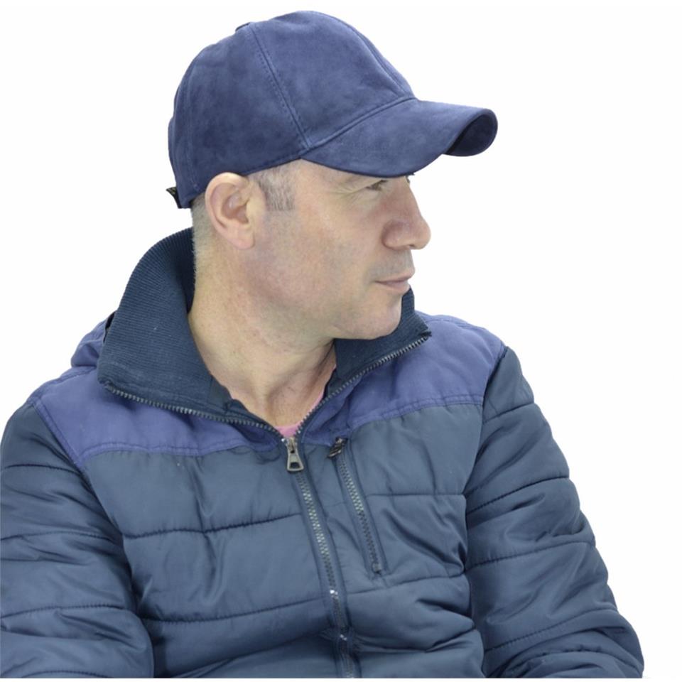 Ayarlanabilir Deri Süet Şapka Lacivert Ayarlanabilir Deri Süet Şapka Lacivert