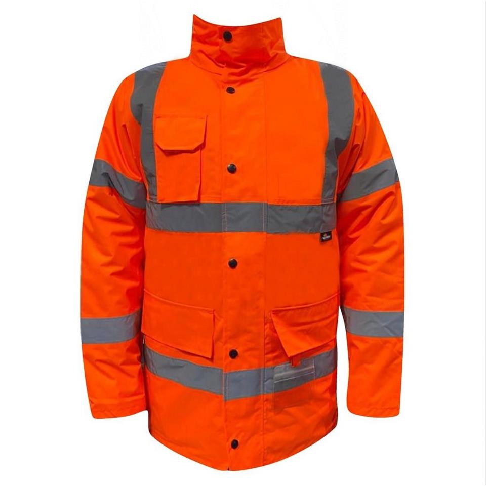 Reflektörlü 300D Oxford İçi Kapitoneli Parka Mont Turuncu Reflektörlü 300D Oxford İçi Kapitoneli Parka Mont Turuncu